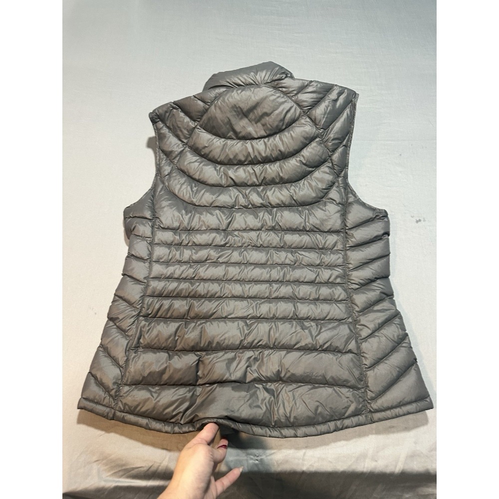 Bernardo Vest Grey Black/Orange Goose Down Puffer Zip Pockets , Size M - Picture 6 of 7